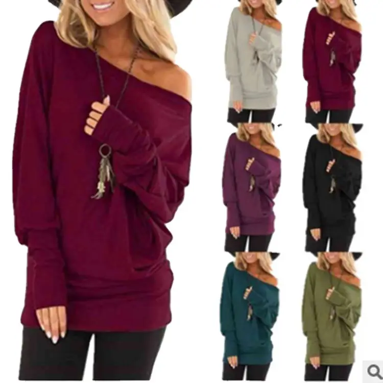 Women Long Sleeve T-Shirt Cross Border Hot Autumn Solid Color - Image 7