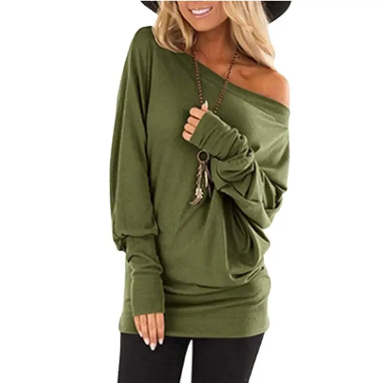 Women Long Sleeve T-Shirt Cross Border Hot Autumn Solid Color - Image 8