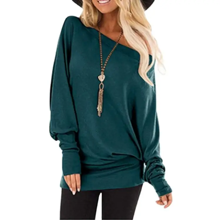 Women Long Sleeve T-Shirt Cross Border Hot Autumn Solid Color - Image 10