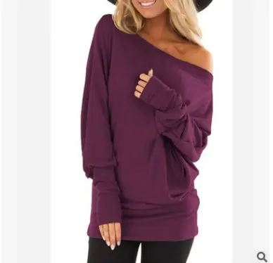 Women Long Sleeve T-Shirt Cross Border Hot Autumn Solid Color - Image 2