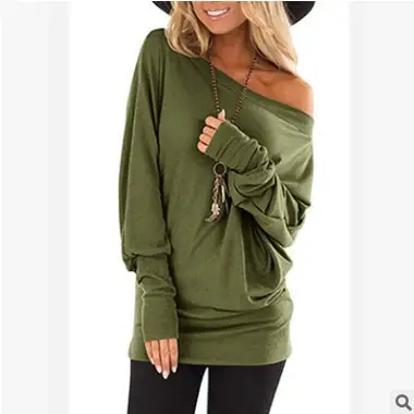Women Long Sleeve T-Shirt Cross Border Hot Autumn Solid Color - Image 4