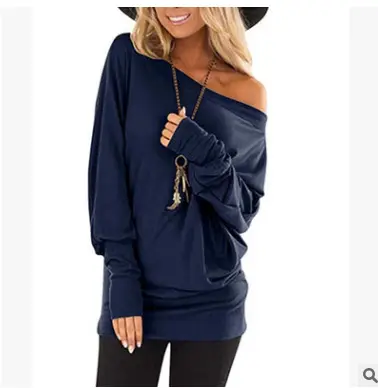 Women Long Sleeve T-Shirt Cross Border Hot Autumn Solid Color - Image 5