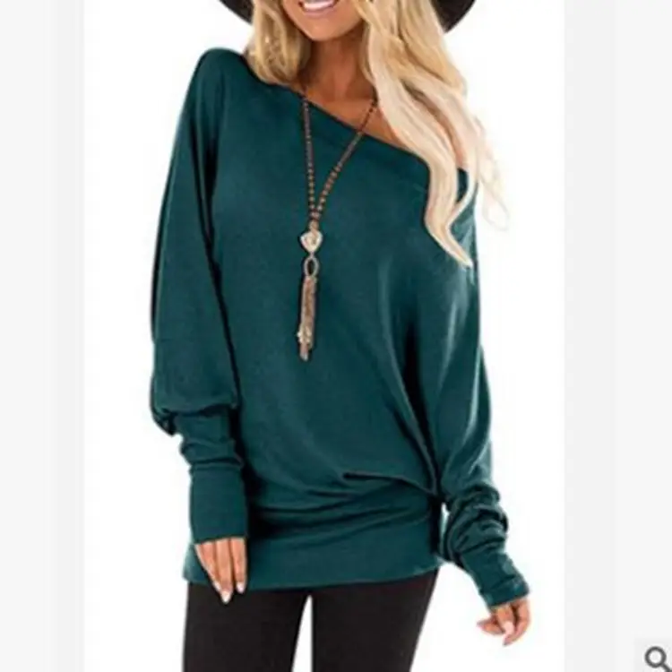 Women Long Sleeve T-Shirt Cross Border Hot Autumn Solid Color - Image 6