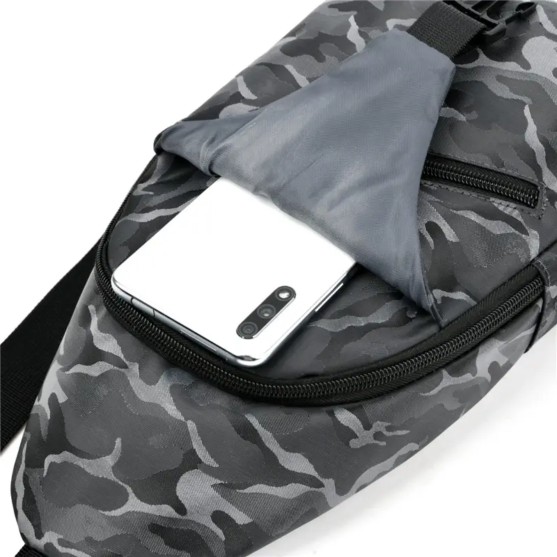 Men's Black Korean Style Chest Bag Single Shoulder Crossbody - Image 6