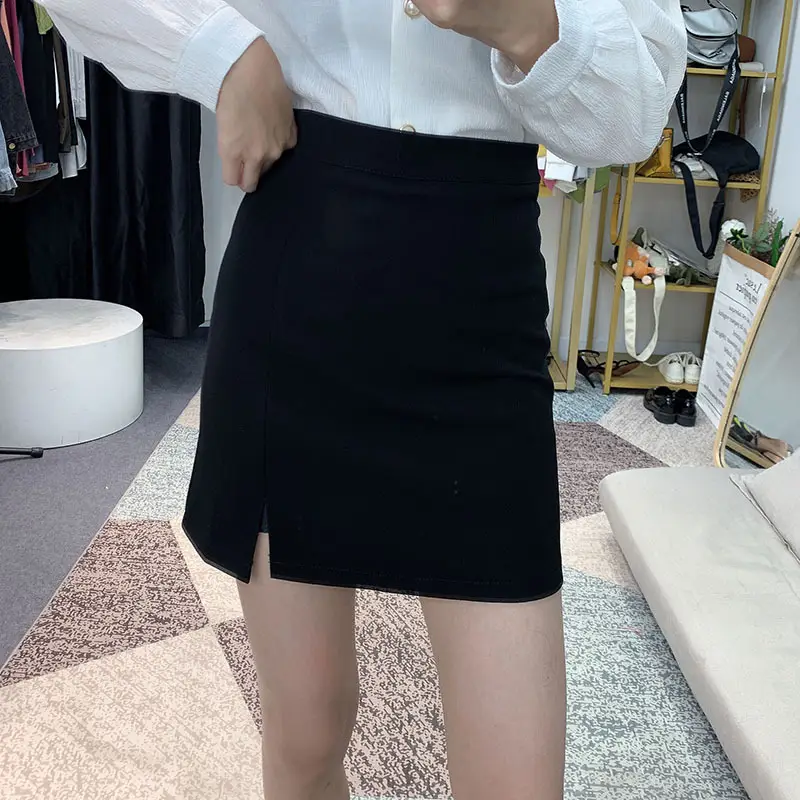 Black A-Shape Korean Women Skirt Anti-Light Lining 4087 - Image 6
