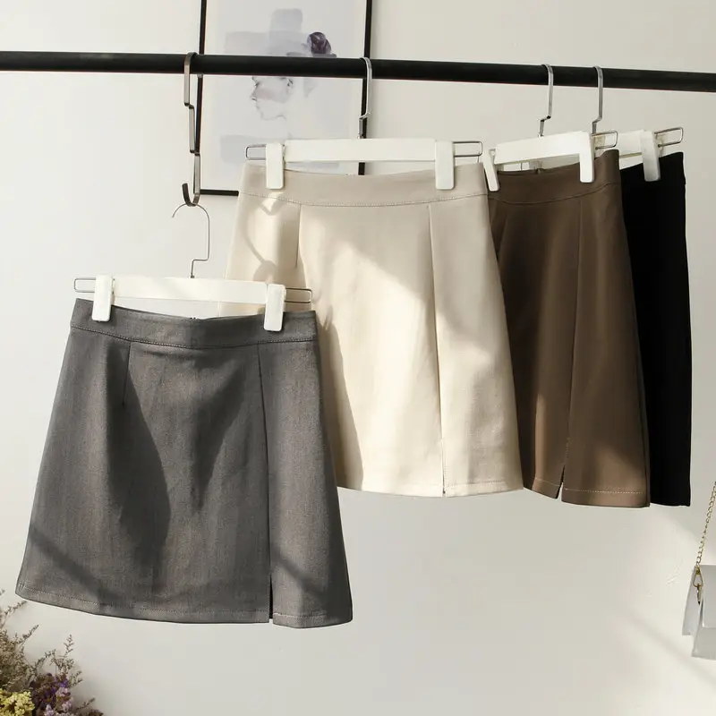 Black A-Shape Korean Women Skirt Anti-Light Lining 4087 - Image 7