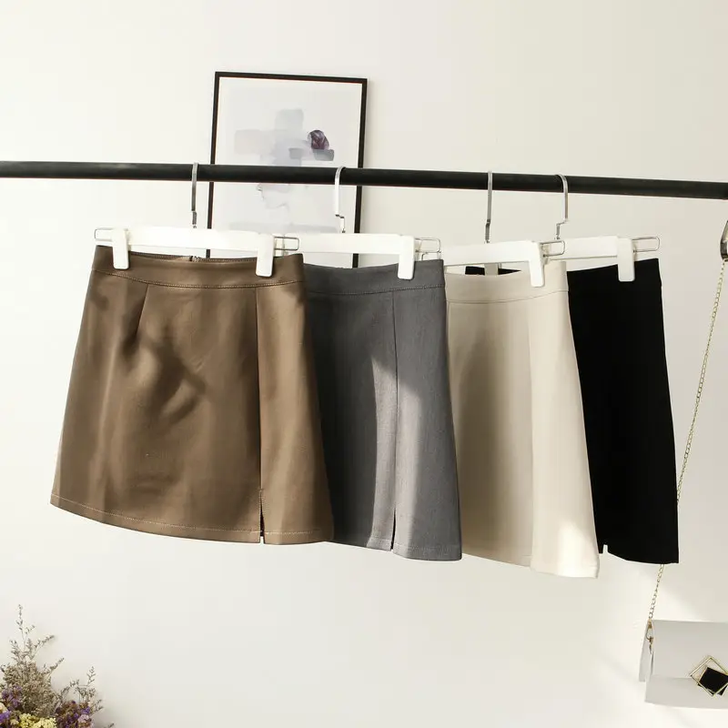 Black A-Shape Korean Women Skirt Anti-Light Lining 4087 - Image 8