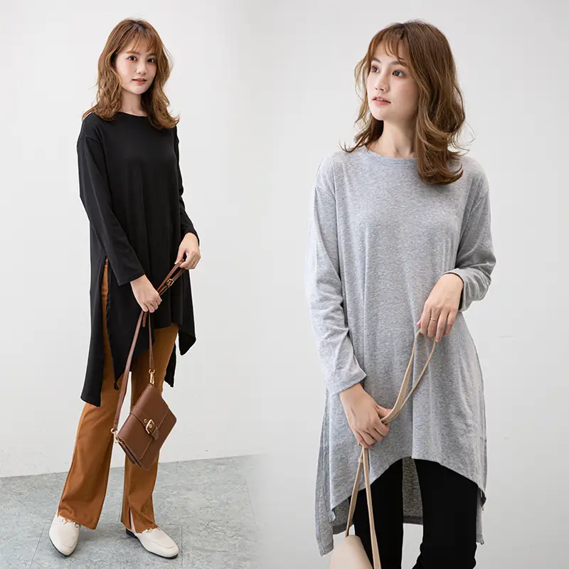 Black Long Sleeve T-Shirt for Plus Size Women - Image 5