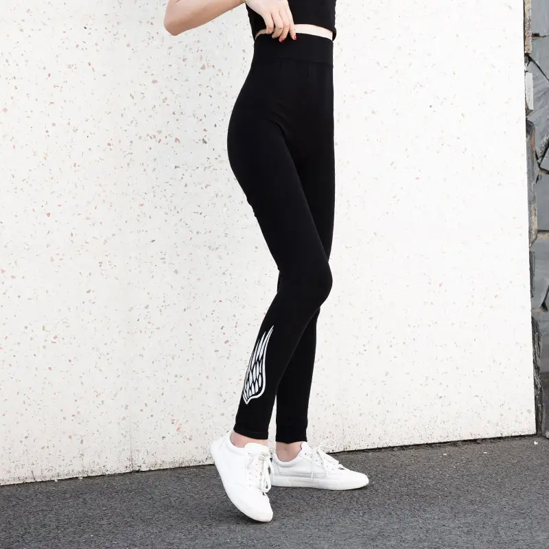 Black Elastic Cropped Leggings Extra Large Plus Size - Image 12