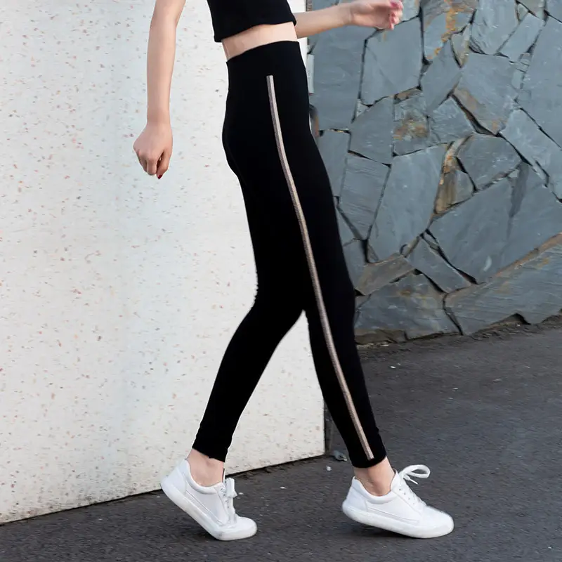 Black Elastic Cropped Leggings Extra Large Plus Size - Image 2
