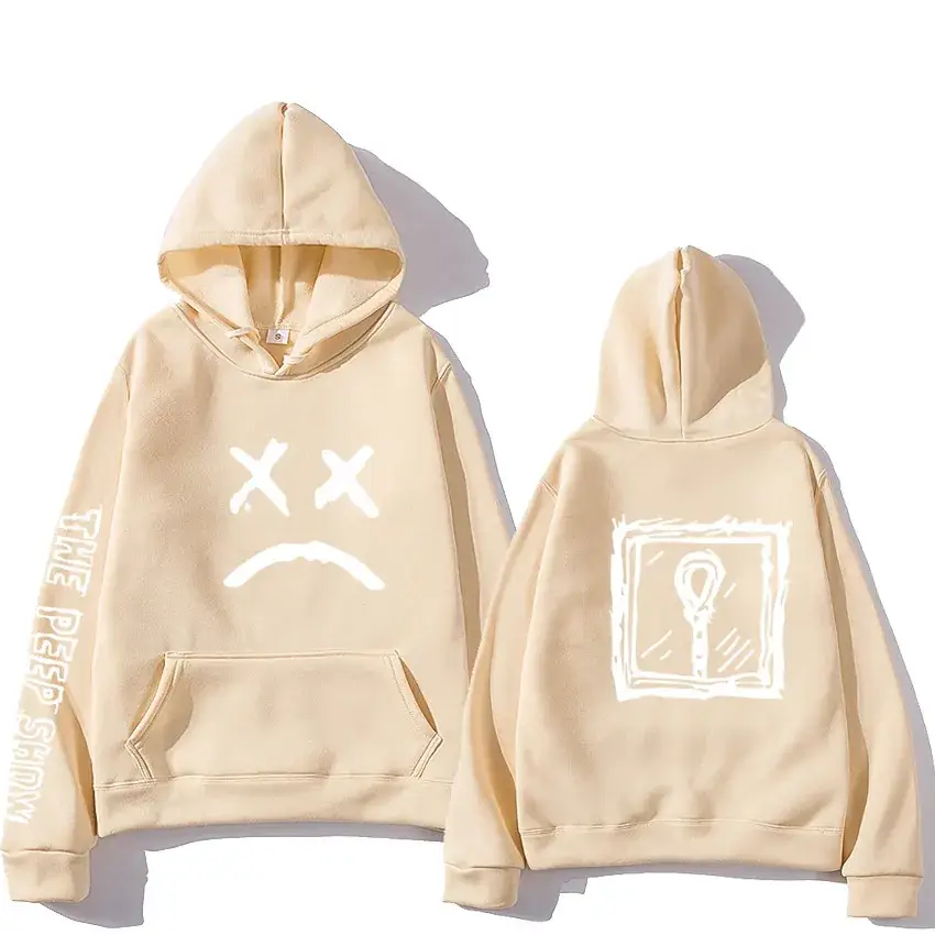 Orange X-Face Hoodie with Light Bulb Print - Image 22