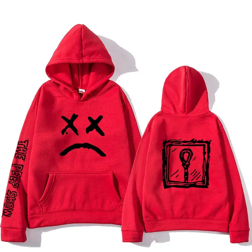 Orange X-Face Hoodie with Light Bulb Print - Image 19