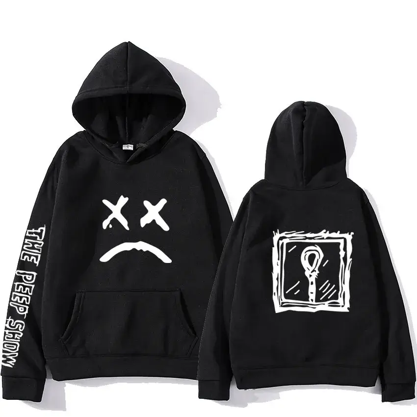 Orange X-Face Hoodie with Light Bulb Print - Image 2