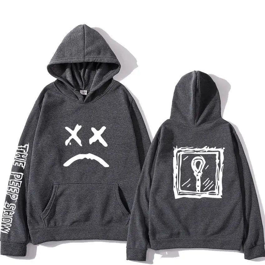 Orange X-Face Hoodie with Light Bulb Print - Image 4