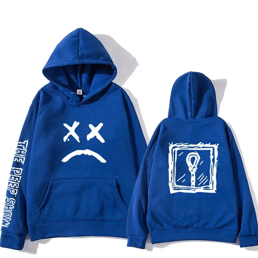 Orange X-Face Hoodie with Light Bulb Print - Image 5