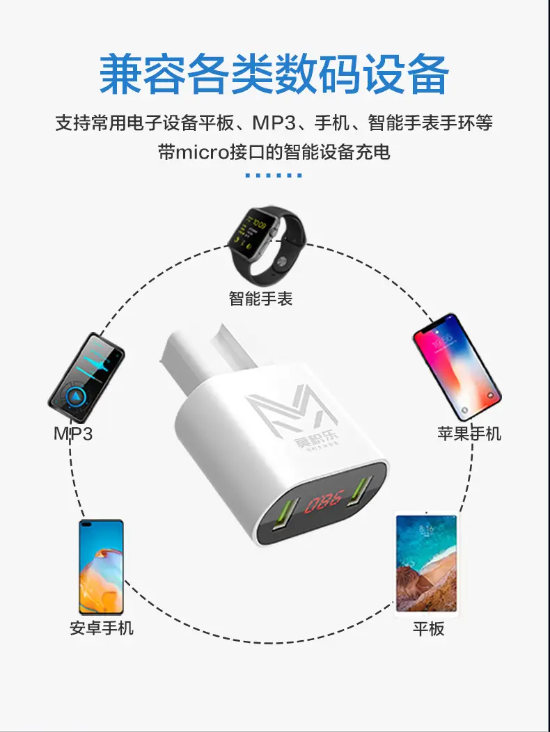 Dual USB Charging Head for Mobile Phone 5V3A — feature 38
