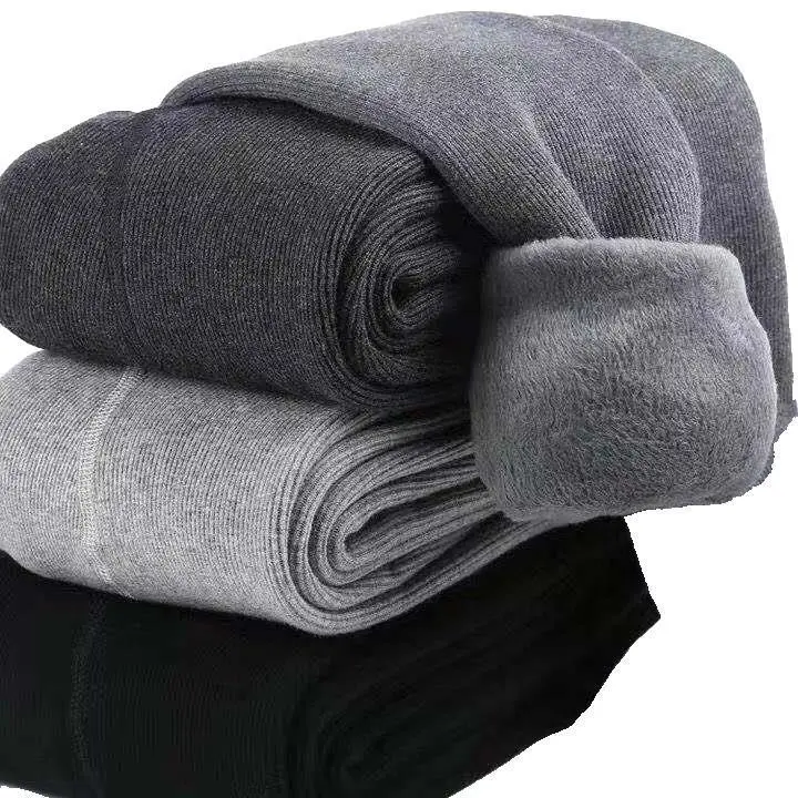 Women Velvet Padded Warm Leggings Set Grey - Image 10