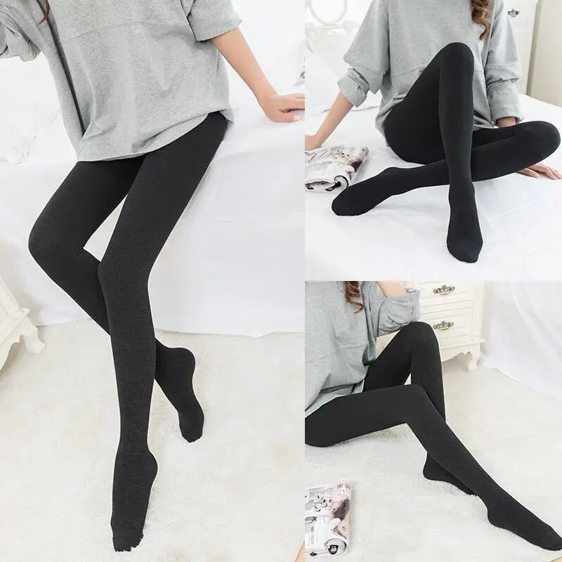 Women Velvet Padded Warm Leggings Set Grey — feature 12