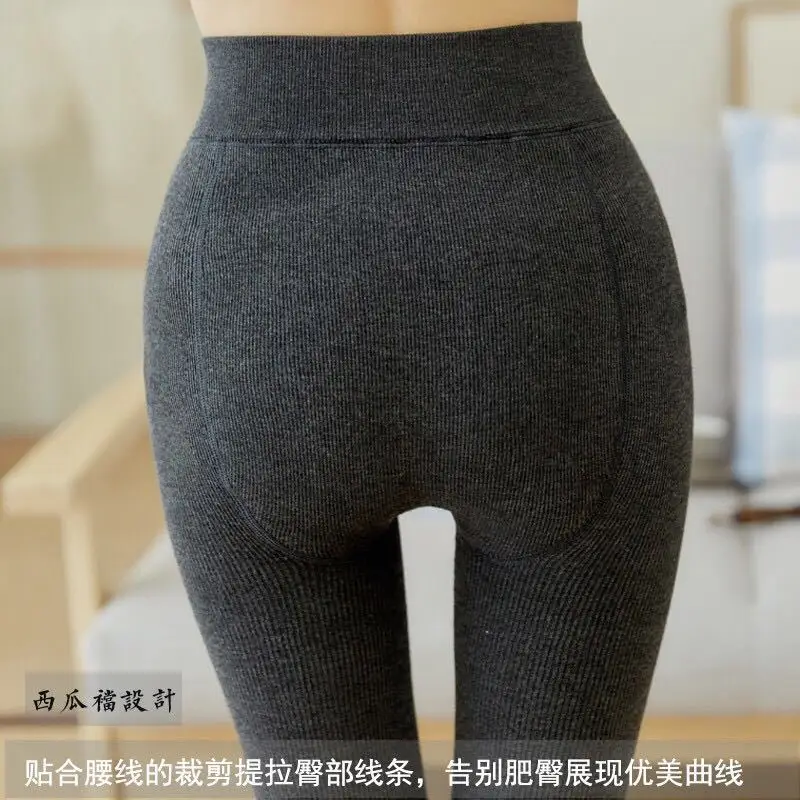 Women Velvet Padded Warm Leggings Set Grey — feature 5