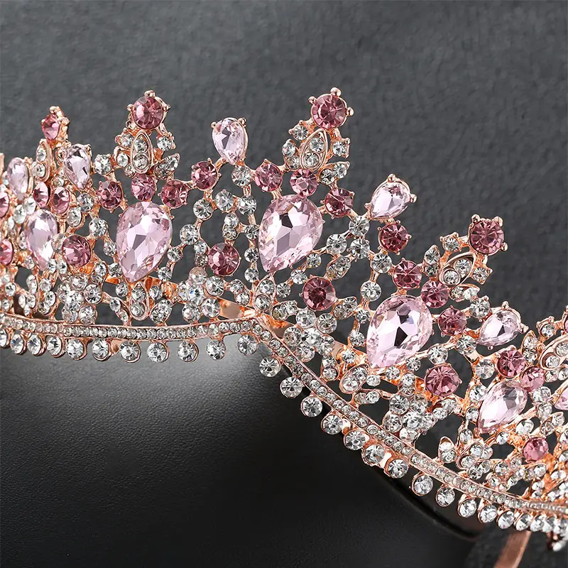 Princess Crown Tiara with Rhinestones for Bridal Wear - Image 3