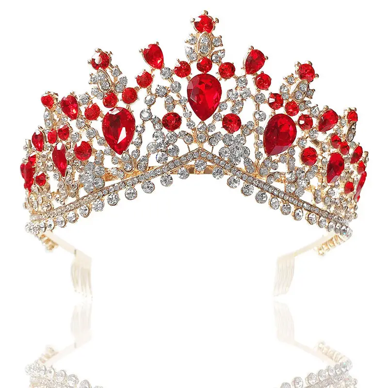 Princess Crown Tiara with Rhinestones for Bridal Wear - Image 5