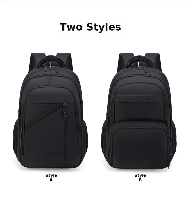 Men's Black Crossbody School Backpack Large Capacity Travel Bag — feature 14