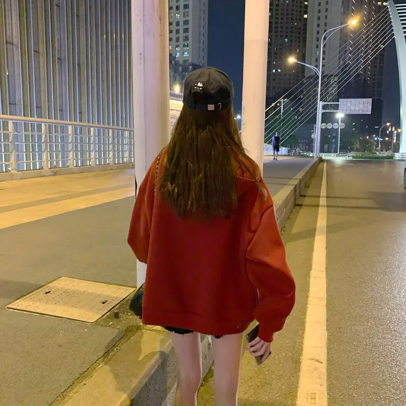 Women's Red Velvet Hooded Zipper Sweatshirt 2020+ — feature 12