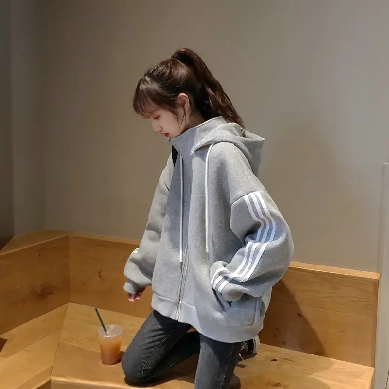 Women's Red Velvet Hooded Zipper Sweatshirt 2020+ — feature 19