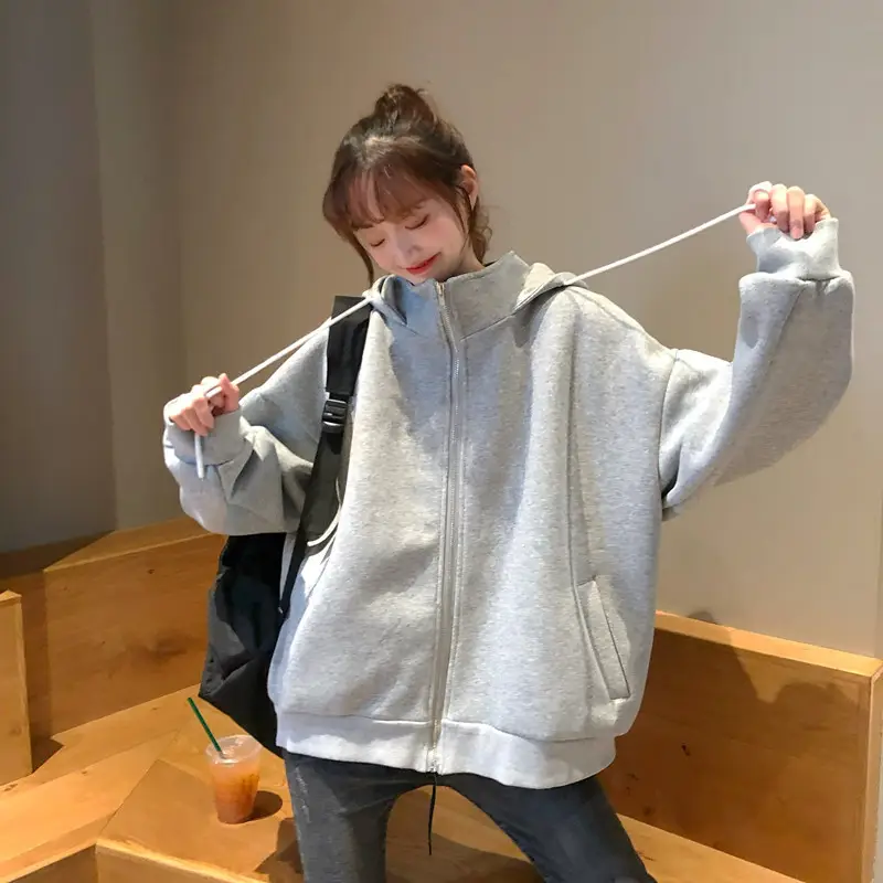 Women's Red Velvet Hooded Zipper Sweatshirt 2020+ — feature 21