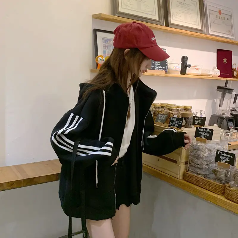 Women's Red Velvet Hooded Zipper Sweatshirt 2020+ — feature 27
