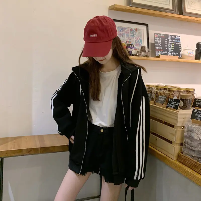 Women's Red Velvet Hooded Zipper Sweatshirt 2020+ — feature 28