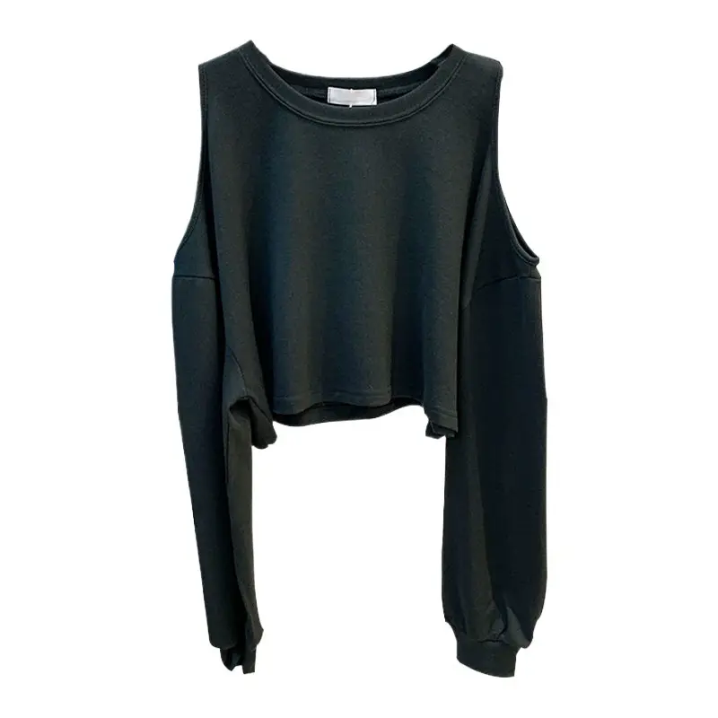 Cec Long Sleeve Off Shoulder Sweatshirt Women Black 2026 - Image 9