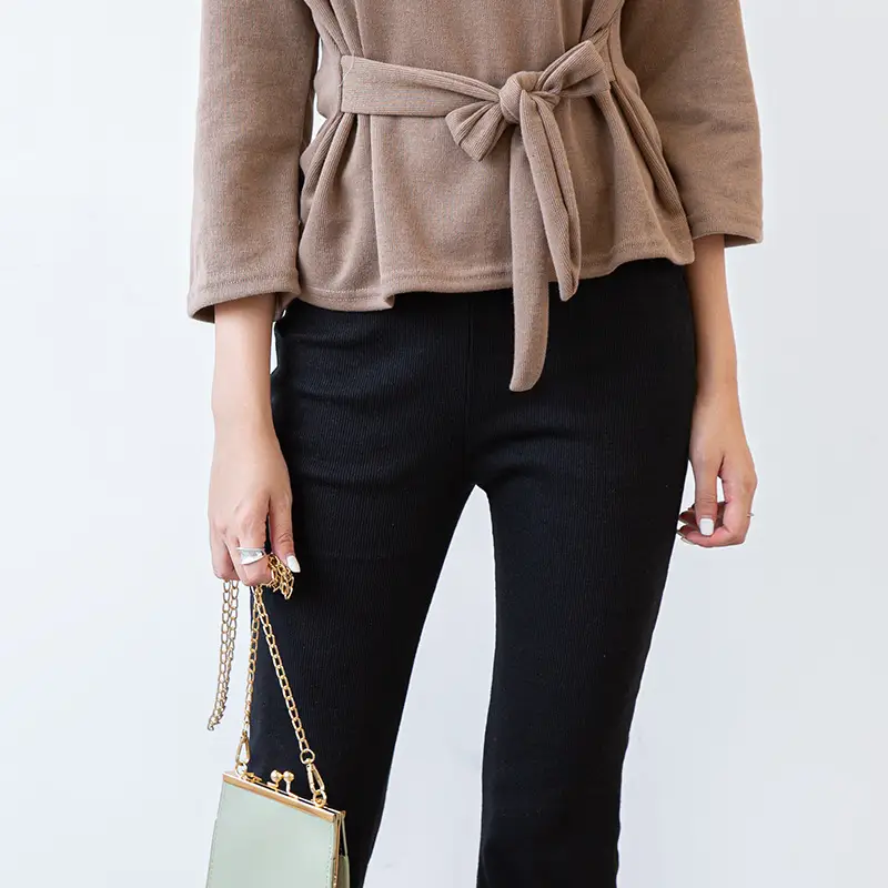 Women Split Leggings Beige High Heel Casual Wear - Image 2