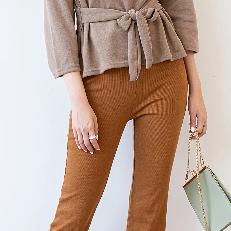 Women Split Leggings Beige High Heel Casual Wear - Image 5
