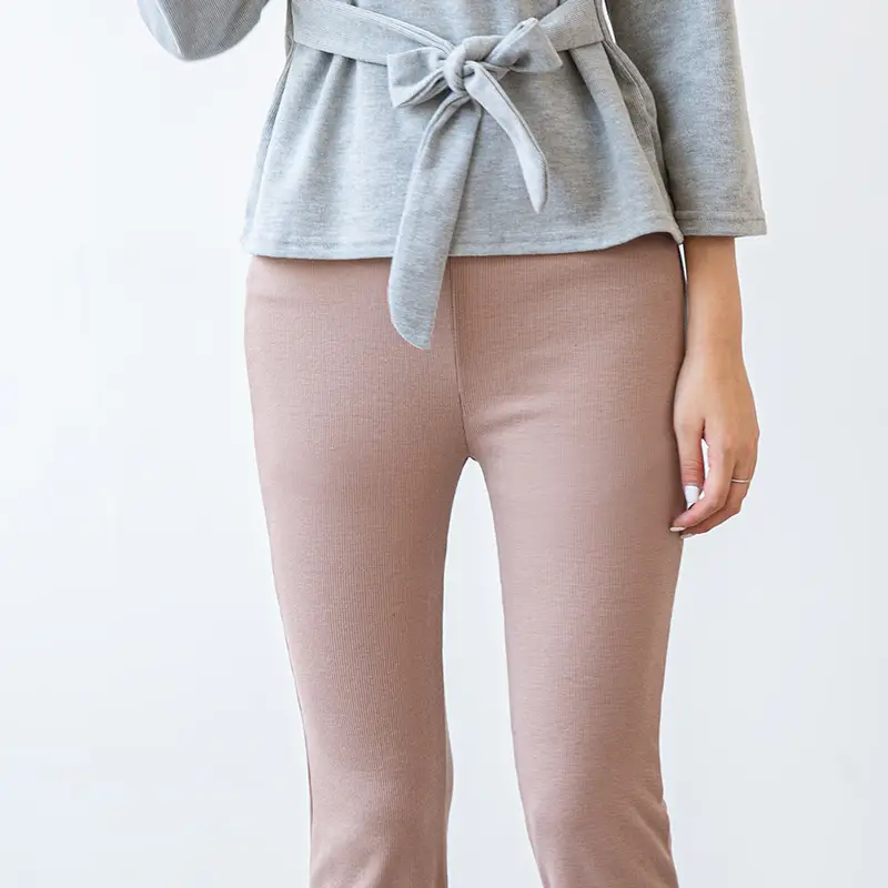 Women Split Leggings Beige High Heel Casual Wear - Image 6