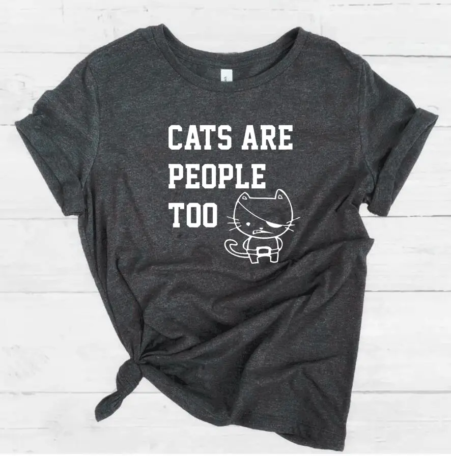 Cats Are People Too Black T-Shirt - Image 8