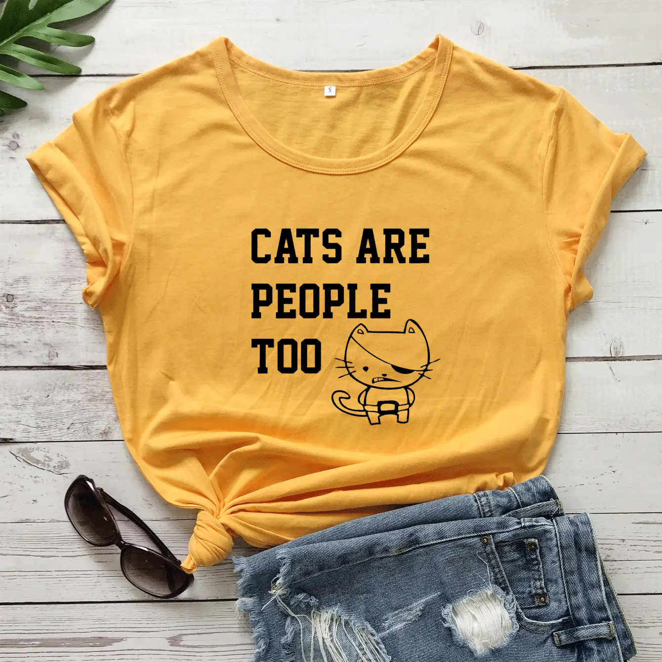 Cats Are People Too Black T-Shirt - Image 5