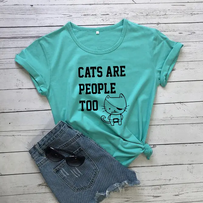 Cats Are People Too Black T-Shirt - Image 6