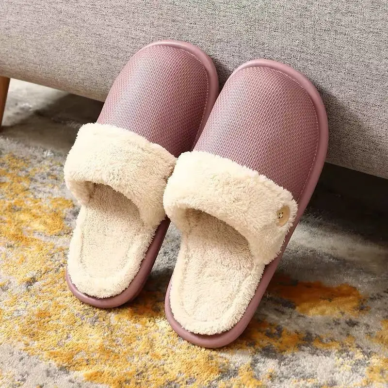 Cotton Slippers for Women, Home Use, Winter Shoes, Autumn and Winter Household Non-Slip Maternity Cotton Shoes, Unisex Home Leisure - Image 8
