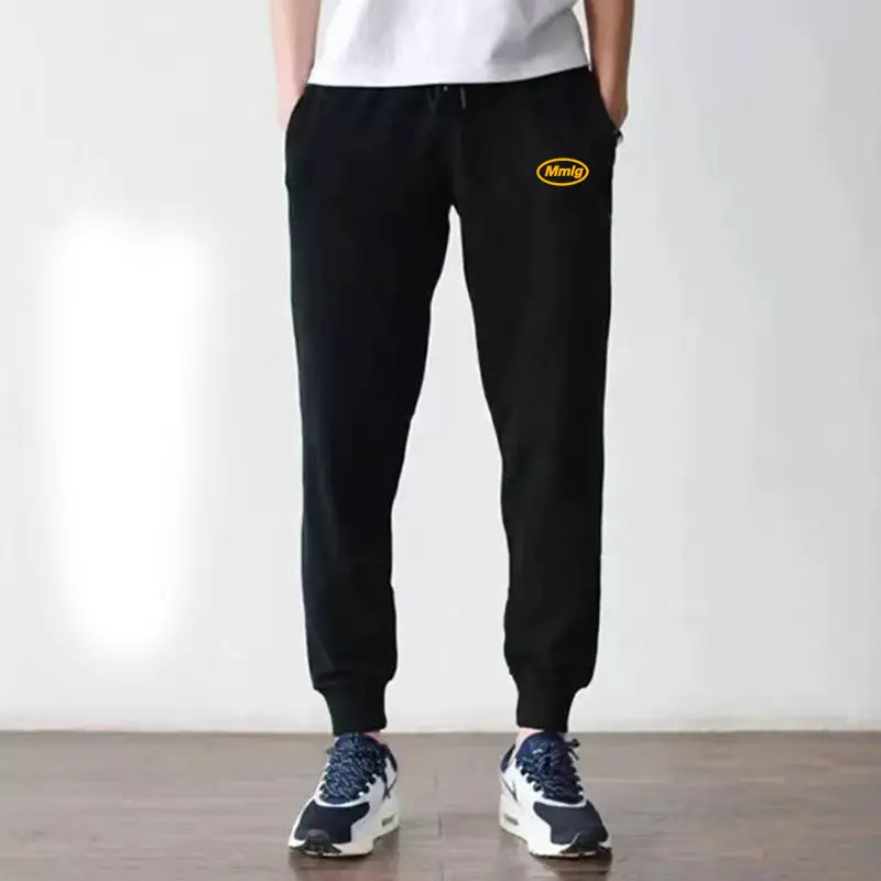 2023 Men Grey Cotton Jogger Pants Loose Fit - Image 15