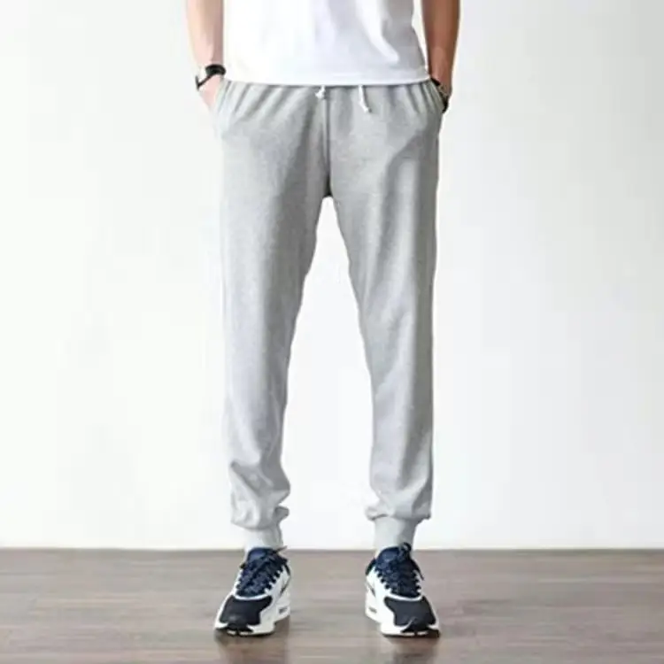 2023 Men Grey Cotton Jogger Pants Loose Fit - Image 2