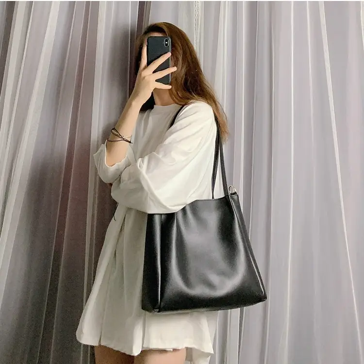 Women's Black Crossbody Bag with Teddy Bear Charm