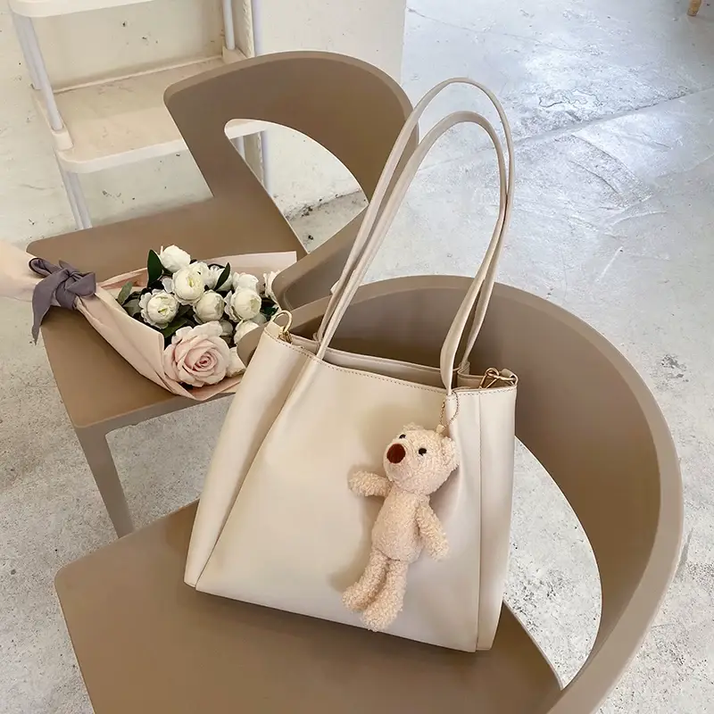 Women's Black Crossbody Bag with Teddy Bear Charm — feature 1