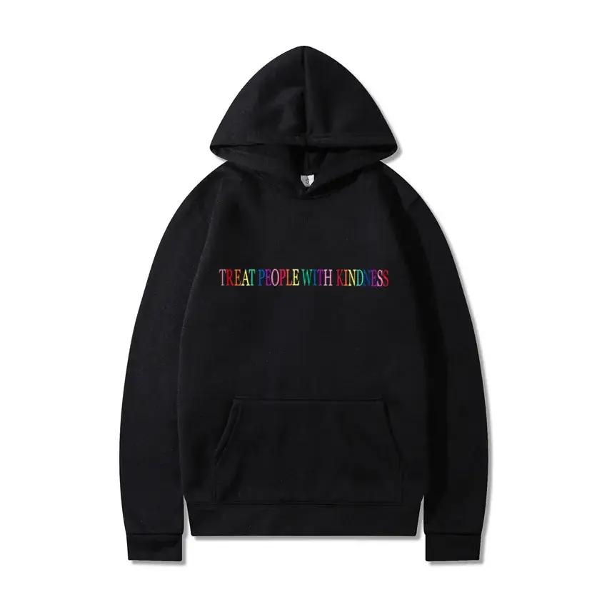 Black Harry Styles Hoodie with Rainbow Print - Image 7