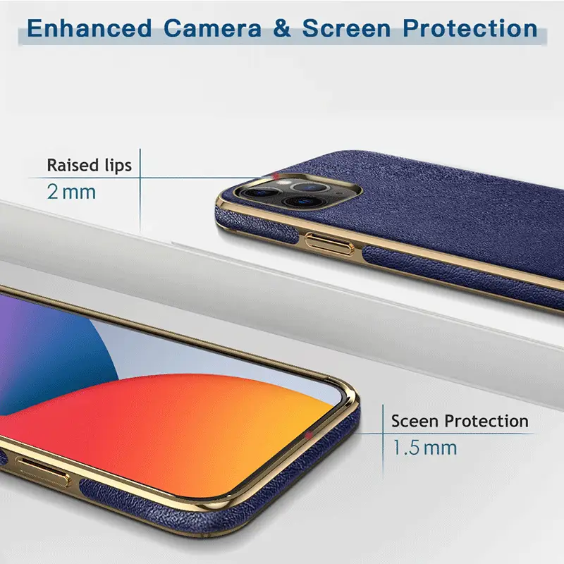 Apple 12 Pro Full Leather Case with Exquisite Outlines — feature 2