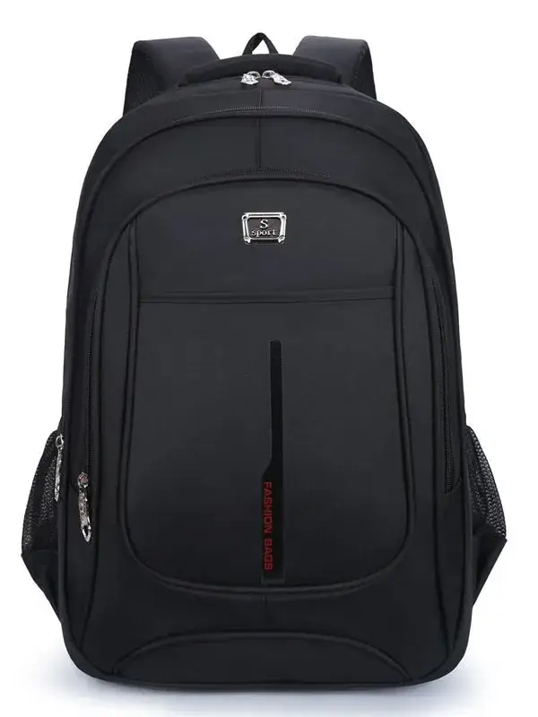 Men's Black Large Capacity Backpack Travel School Business