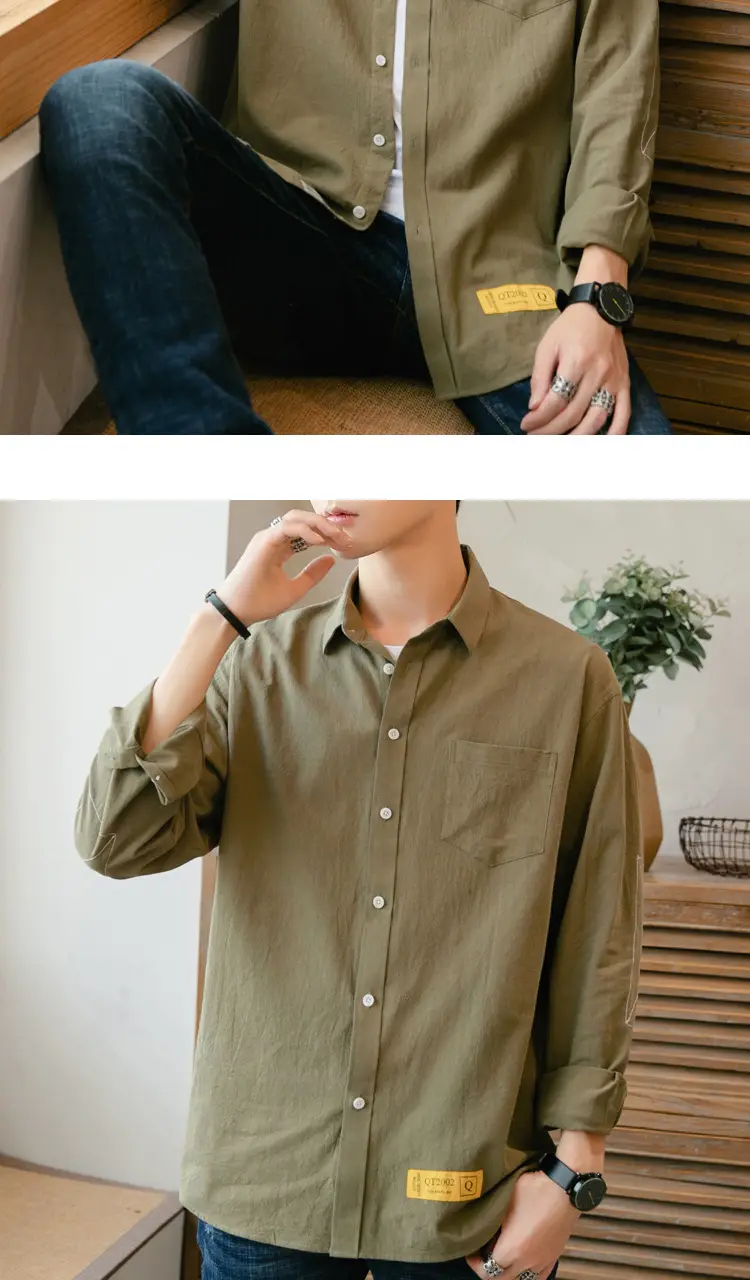 Men White Long Sleeve Button Shirt for Men — feature 12