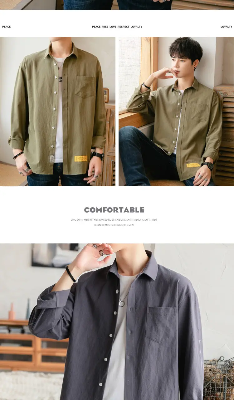 Men White Long Sleeve Button Shirt for Men — feature 13