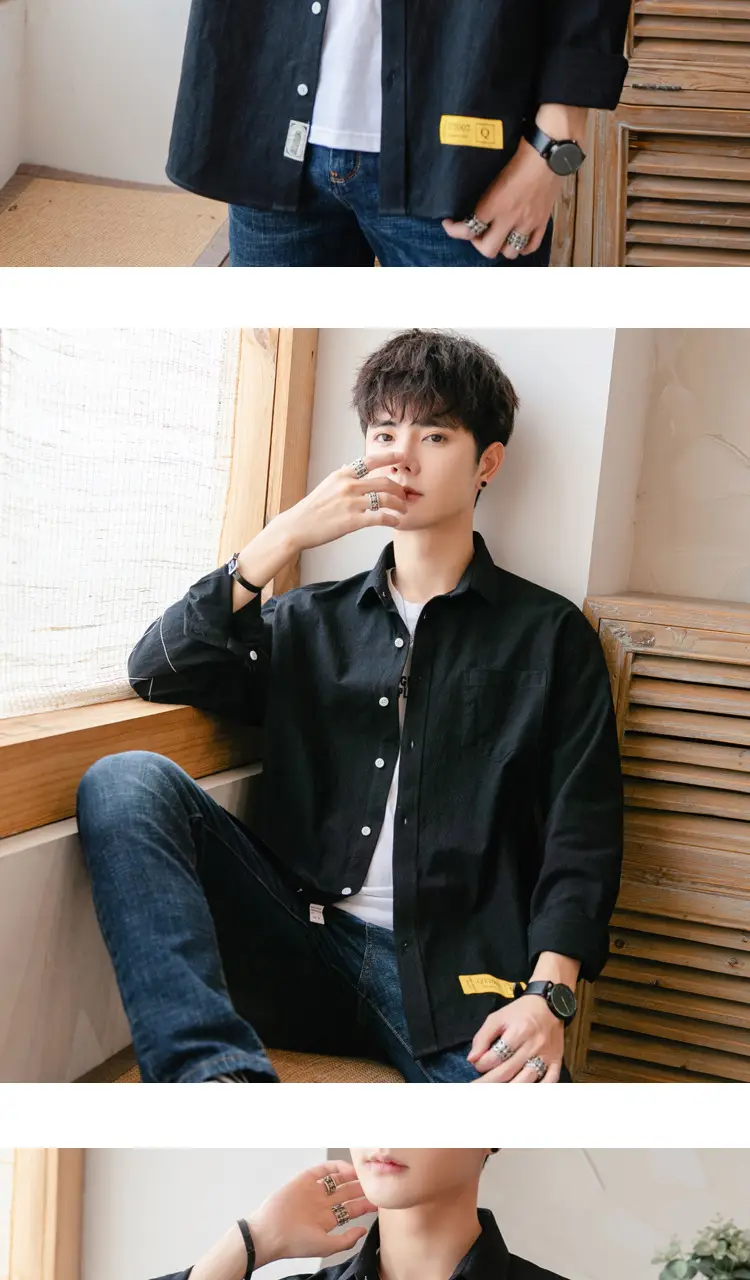 Men White Long Sleeve Button Shirt for Men — feature 9