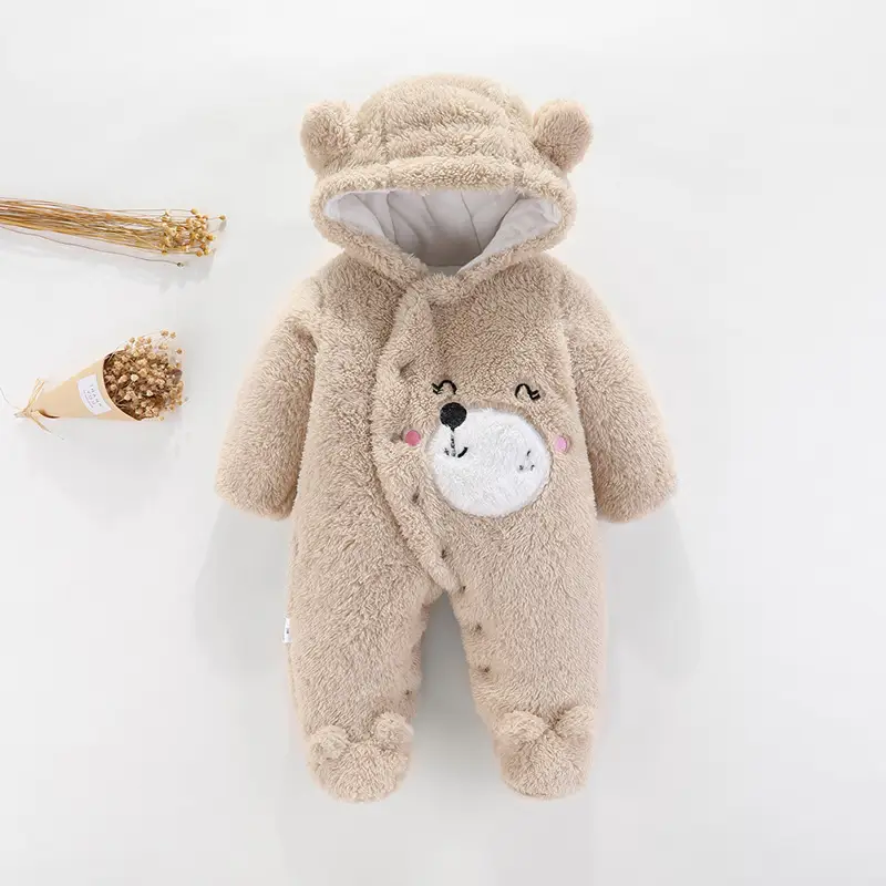Baby Hooded Padded Warm Suit Beige Newborn - Image 2